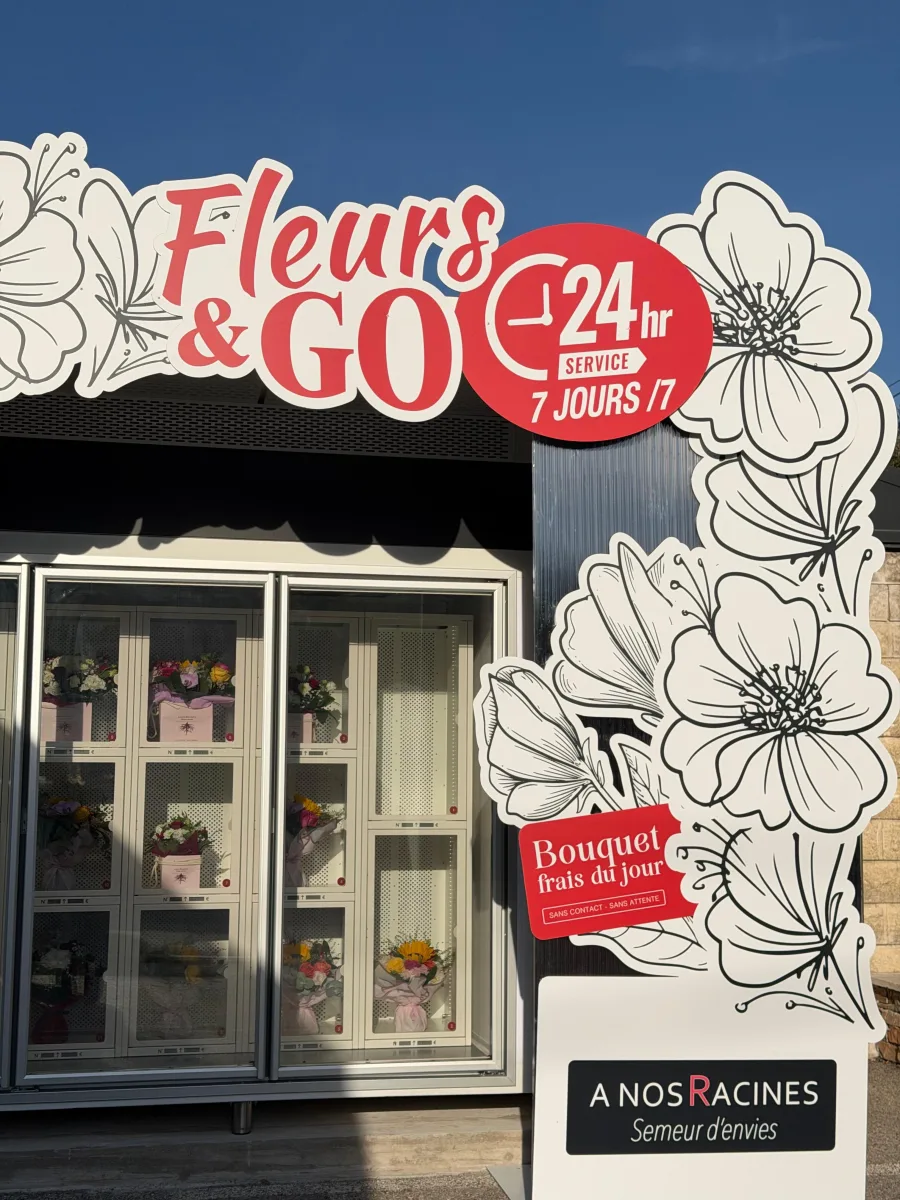 Enseigne Fleurs&Go, service 24h/24 et 7 jours sur 7