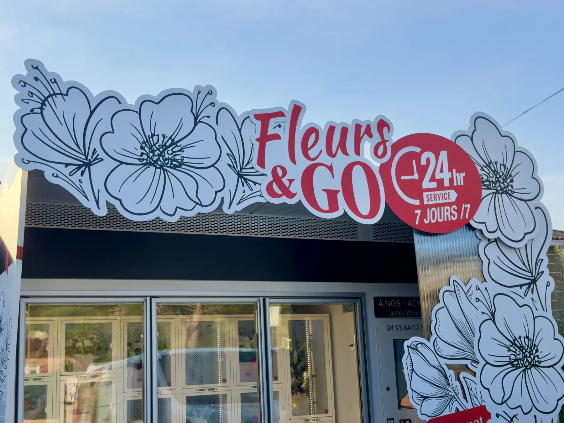 Le distributeur Fleurs&Go, à Vallauris